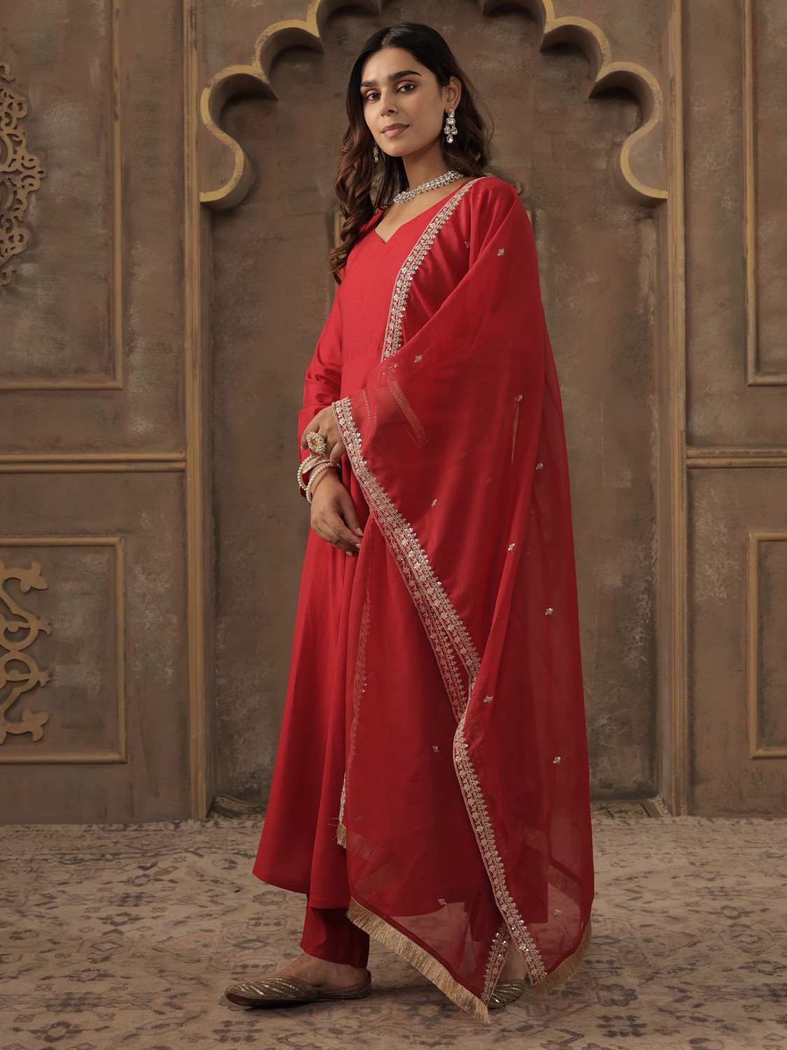Image of Indo Era Women Kurta Pant Dupatta Set