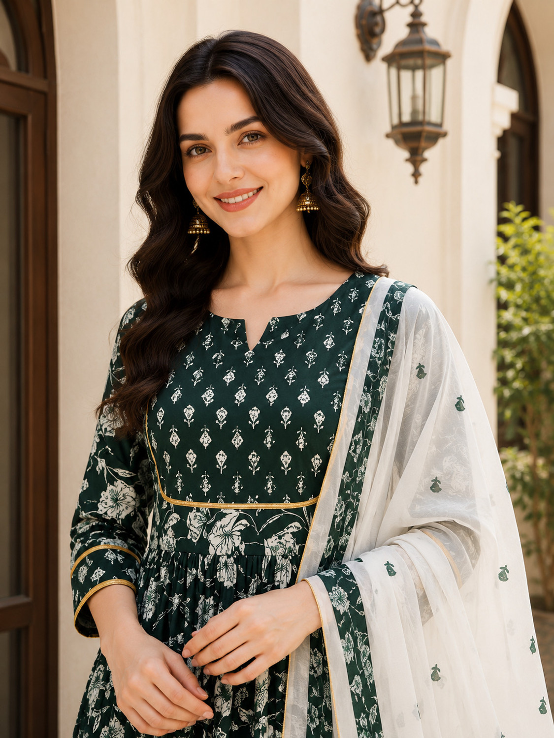 Image of DSK STUDIO Printed Kurta, Trouser /Pant & Dupatta Set