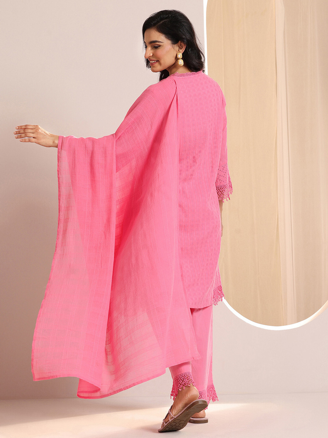 Image of LIBAS Women Kurta Palazzo Dupatta Set