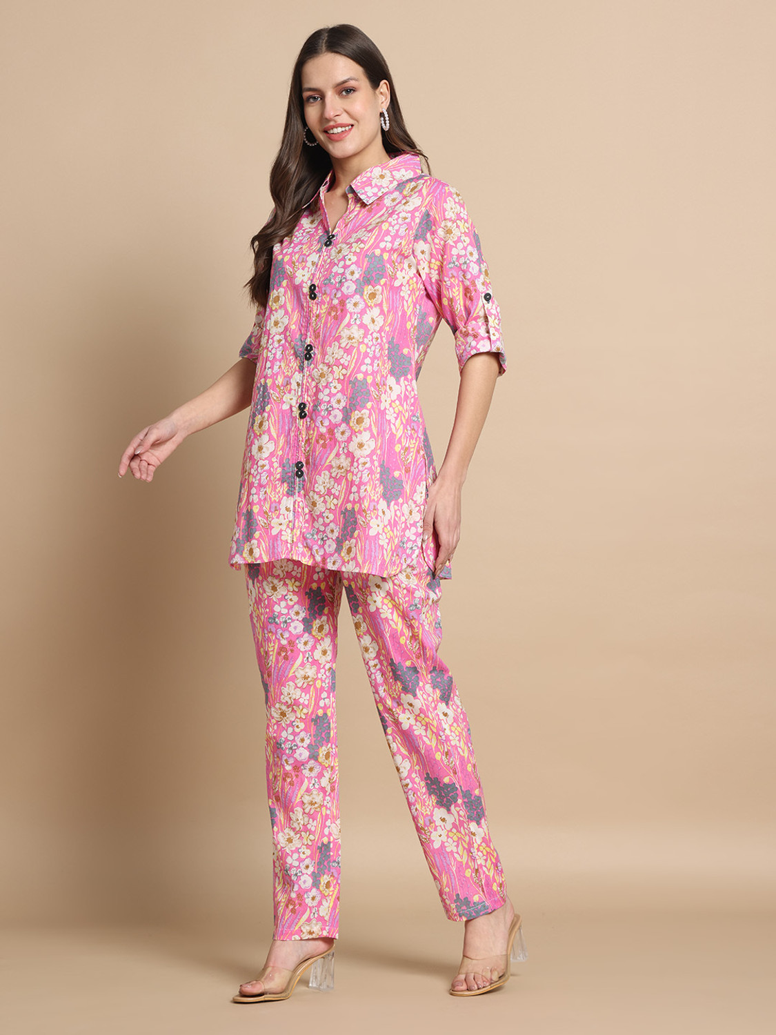 Image of Gujari Women Shirt Palazzo Set