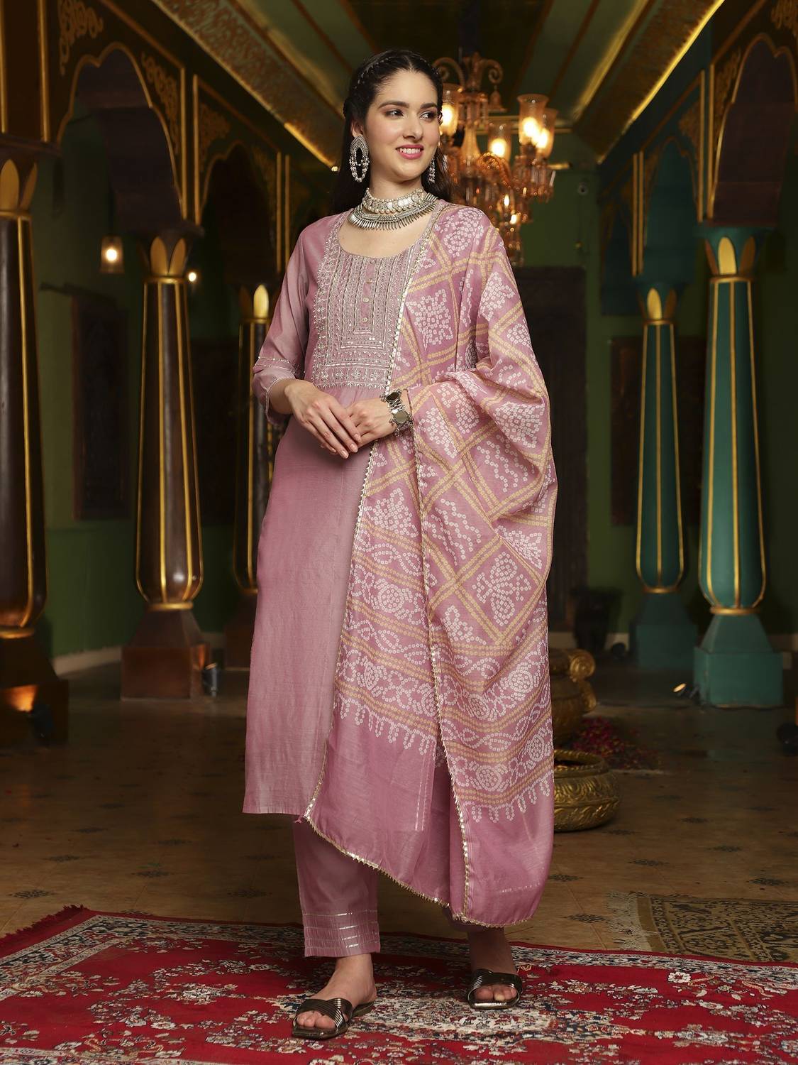 Bandia Women Kurta Pant Dupatta Set