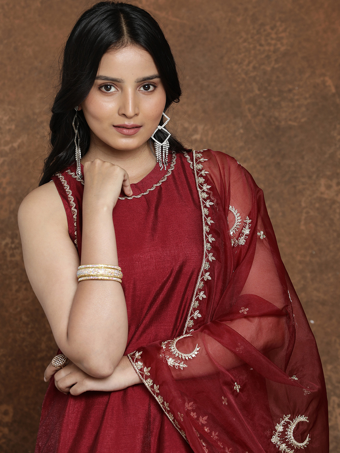 Image of AVANSHEE Women Kurta Palazzo Dupatta Set