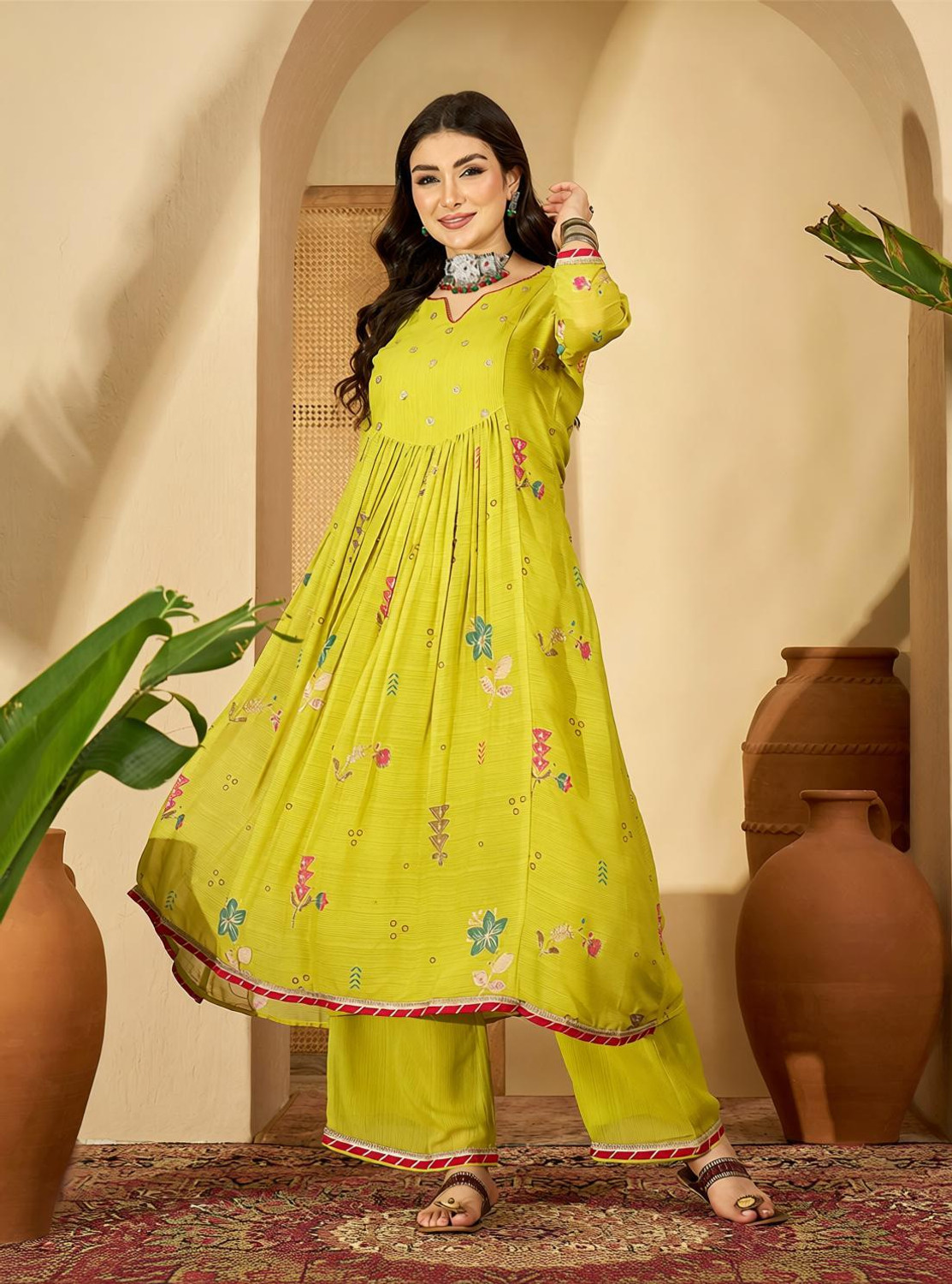 Image of Sangria Women Kurta Palazzo Set