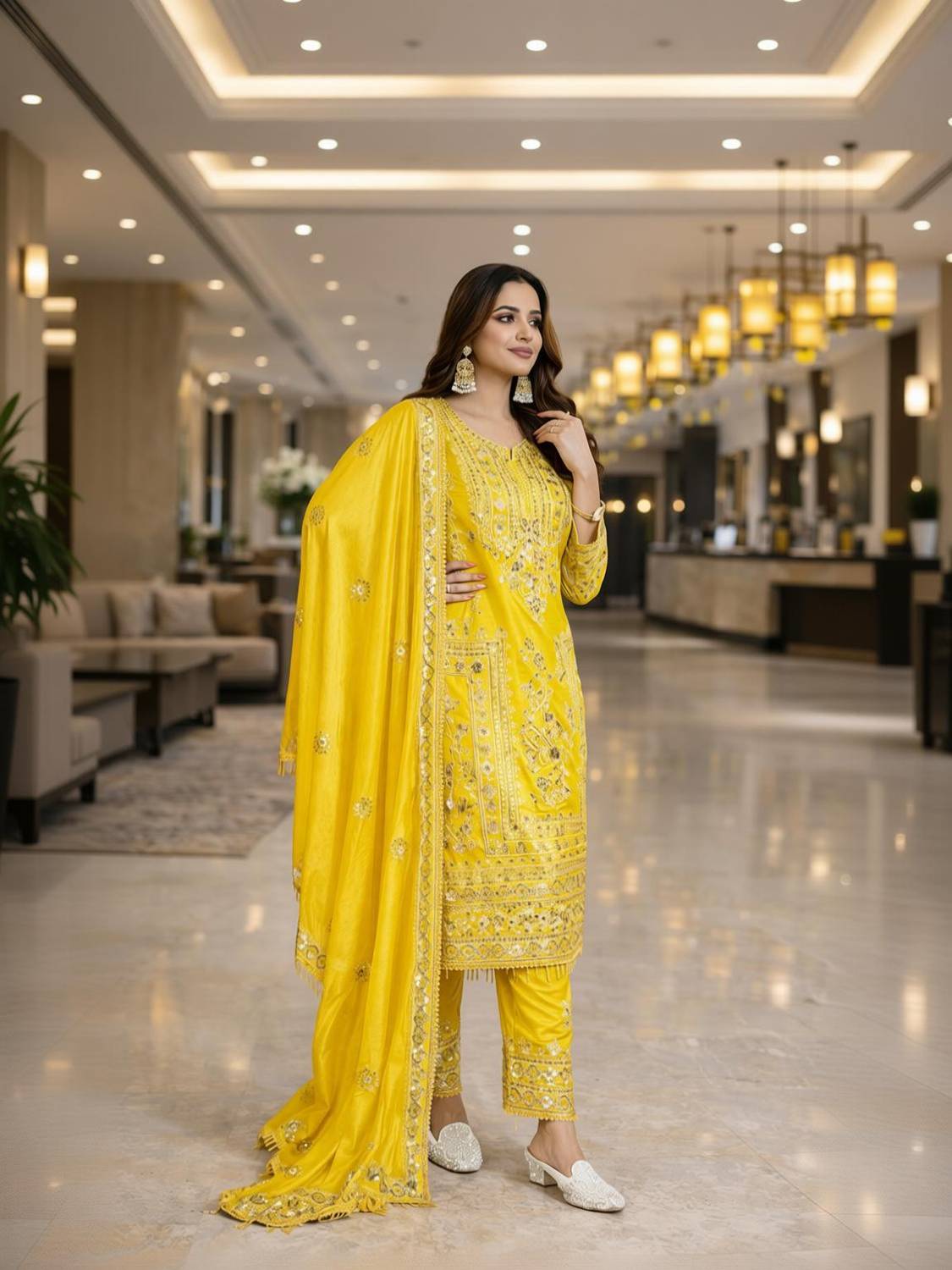 AKSHARAMERA Women Kurta Pant Dupatta Set