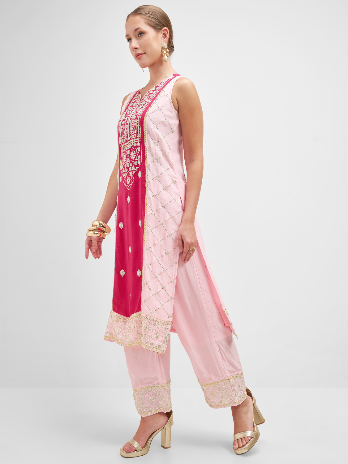 Image of Vishudh Women Kurta Palazzo Set