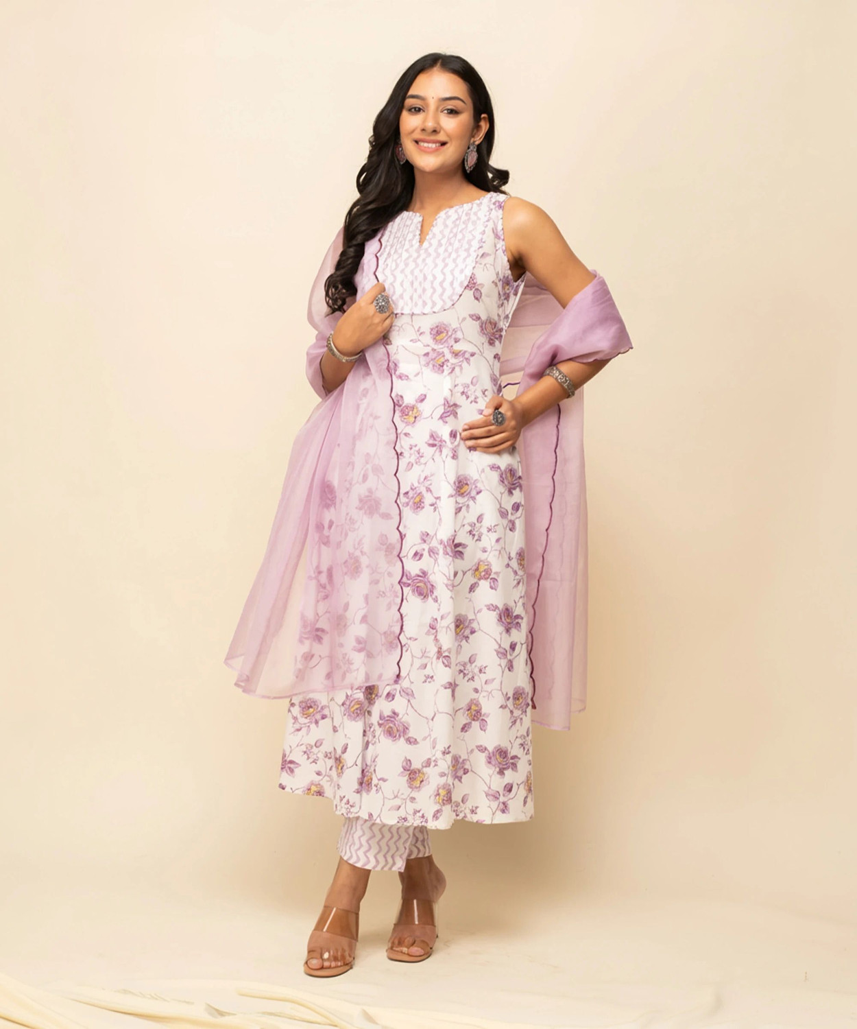 Image of FIORRA Women Kurta Pant Dupatta Set