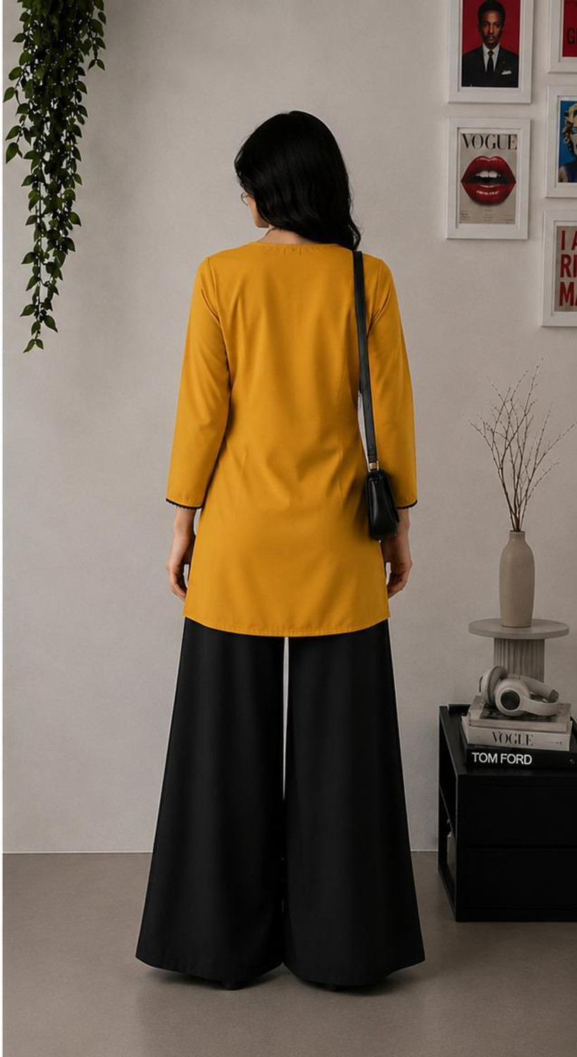 Image of Zayrang Ethinic Set Women Viscose Rayon Kurti Palazzo Set