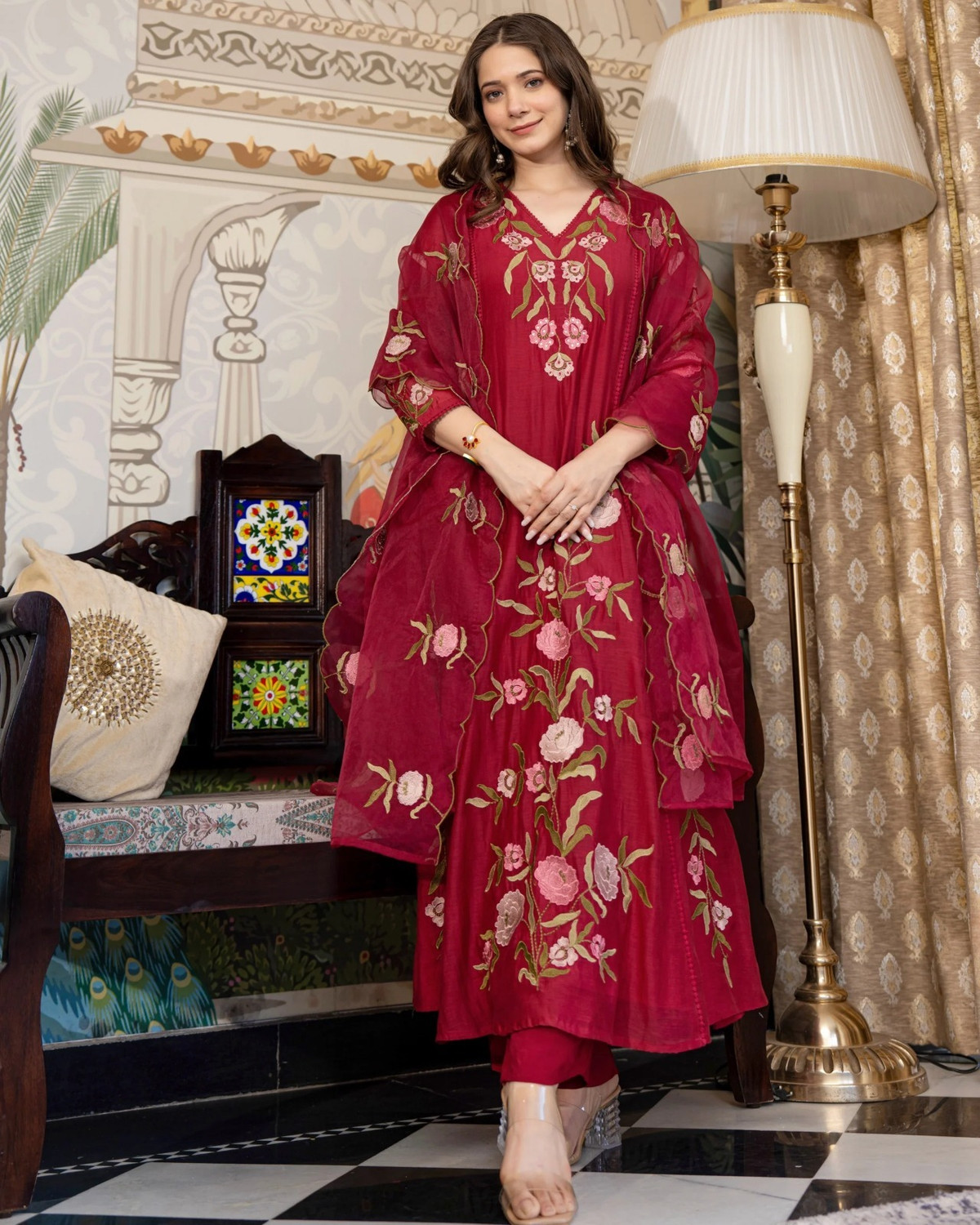 Image of KRUDRAENTERPRISE Women Kurta Pant Dupatta Set