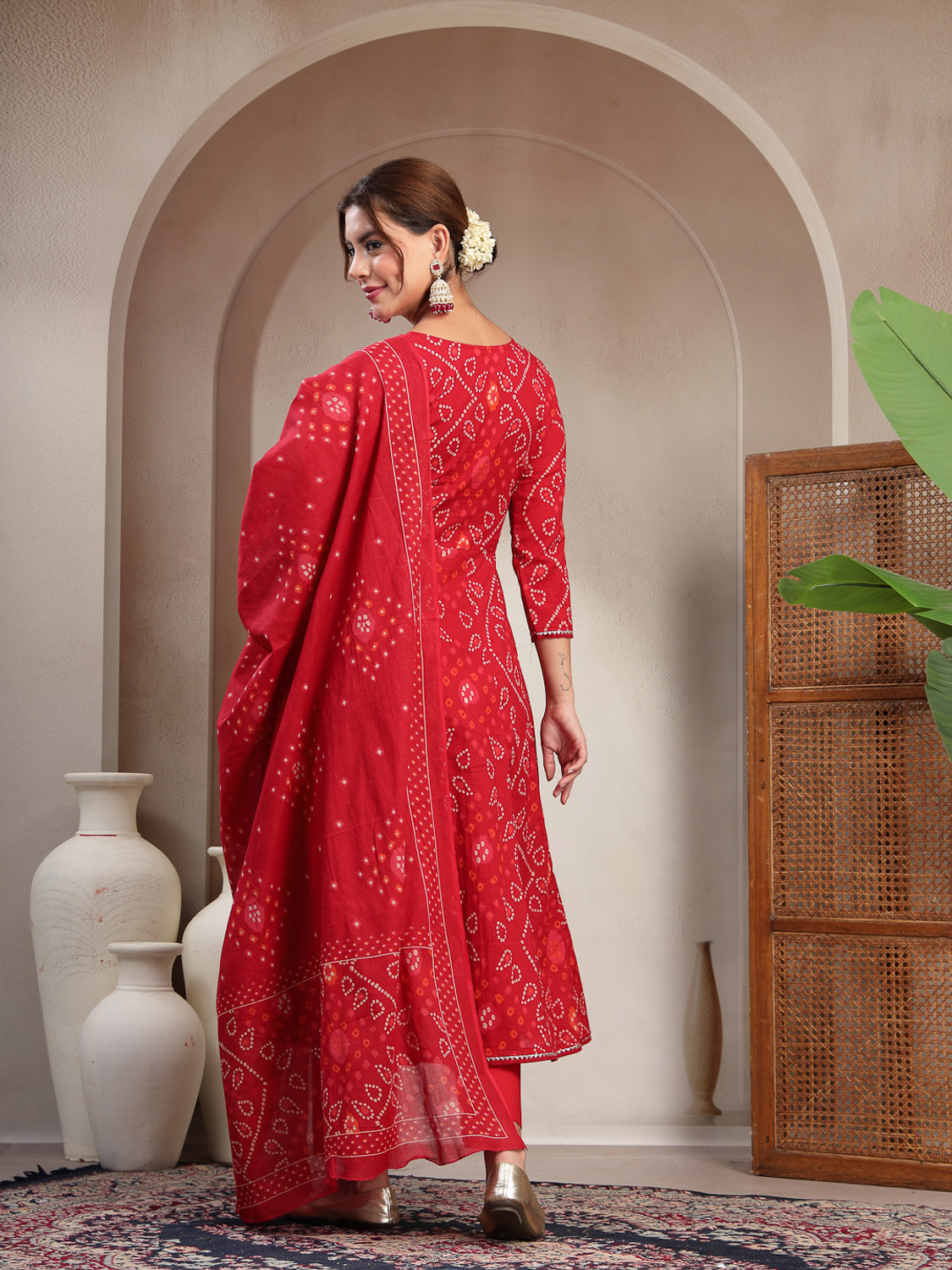 Image of Gulmohar Jaipur Women Kurta Palazzo Dupatta Set