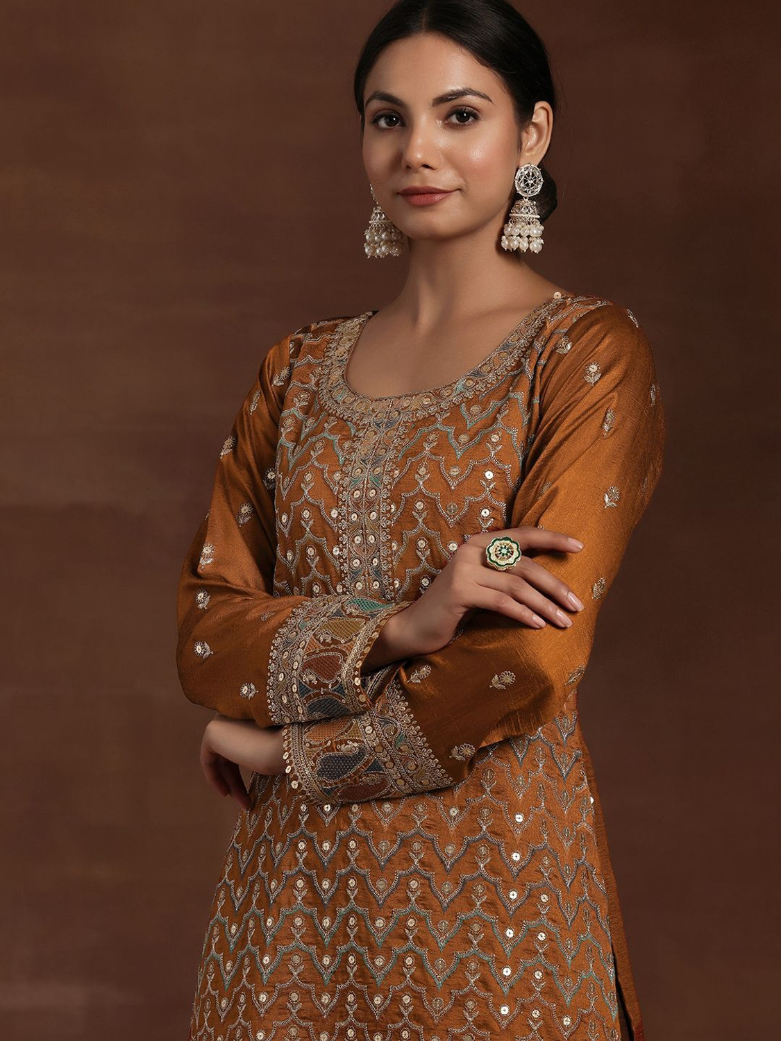 Image of LIBAS Women Kurta Palazzo Dupatta Set