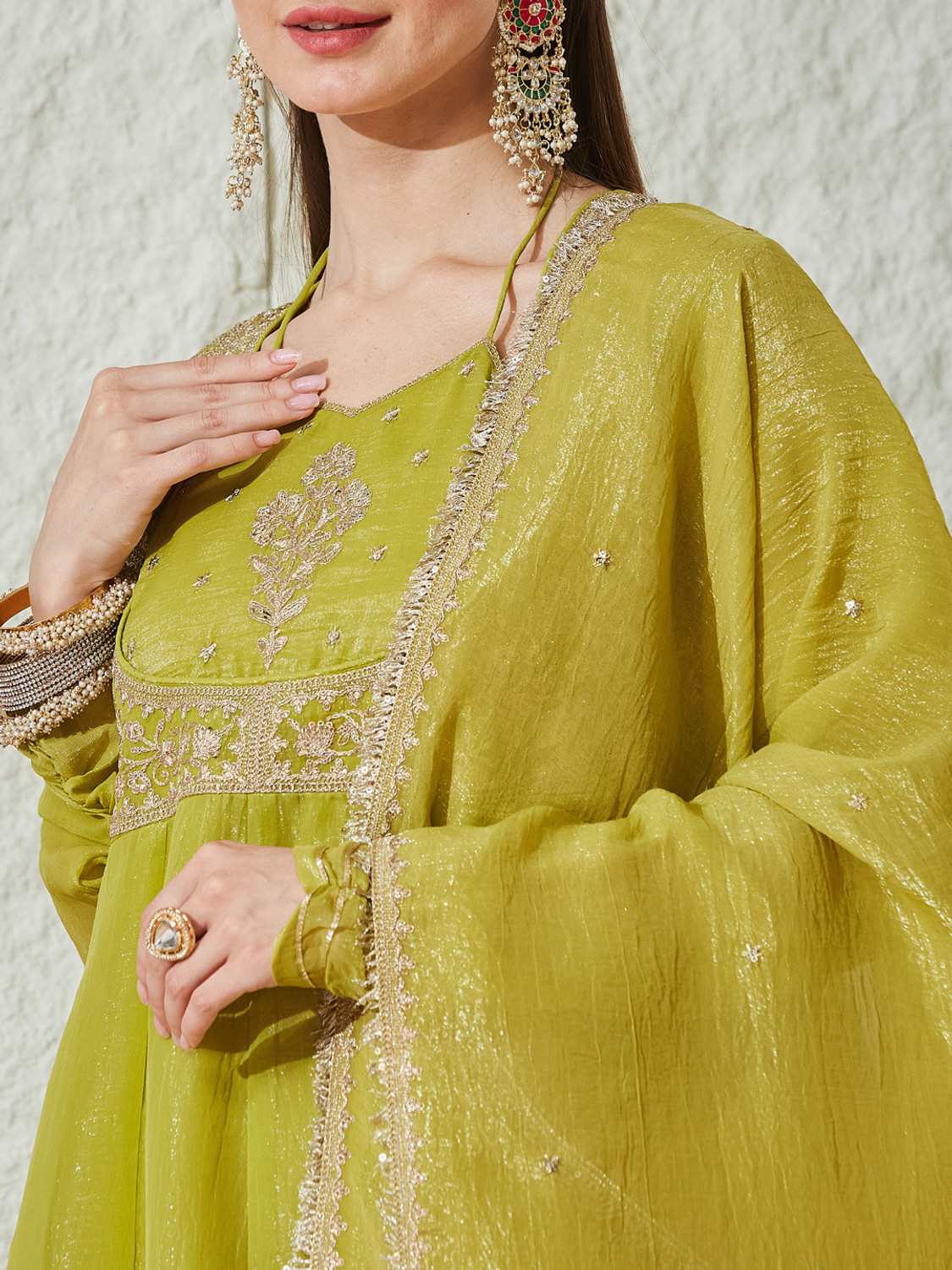 Image of MOKOSH Women Kurta Palazzo Dupatta Set