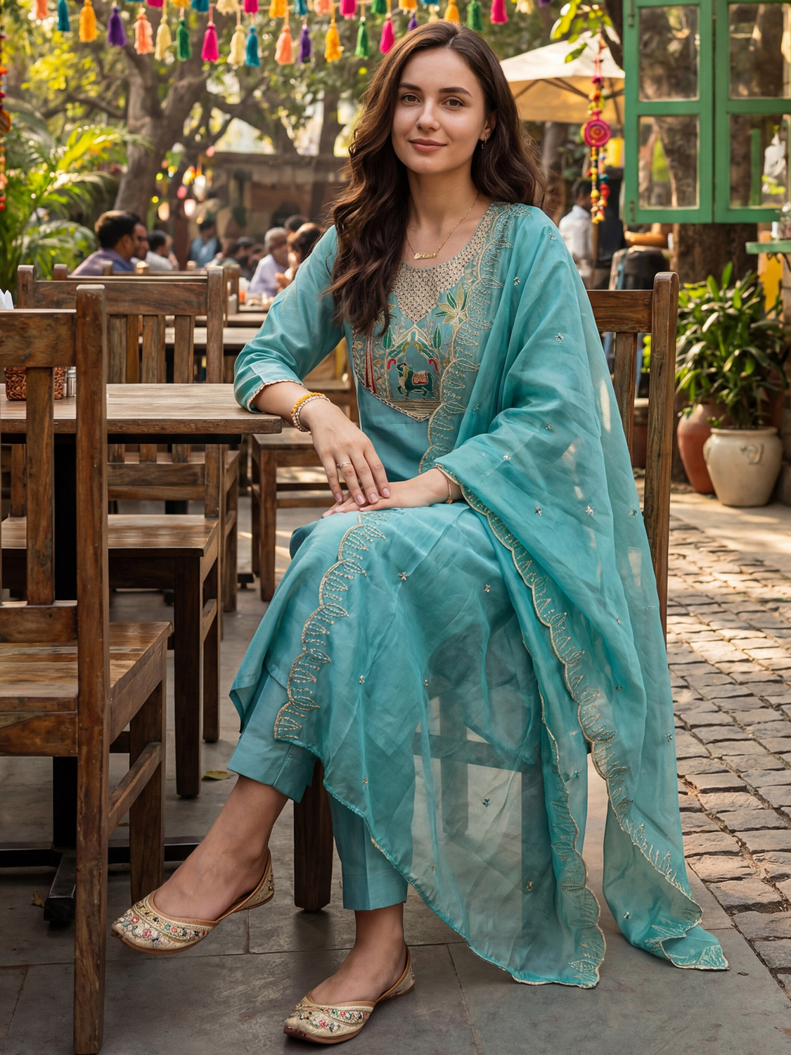 Image of Indo Era Women Kurta Pant Dupatta Set