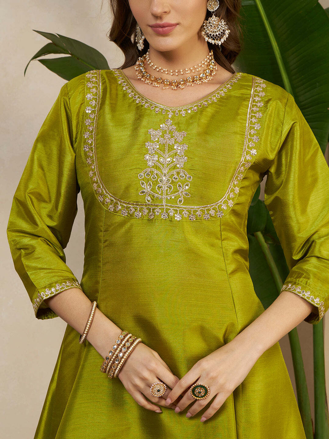 Image of Sheetal Associates Women Pure Silk Kurti Pant Dupatta Set