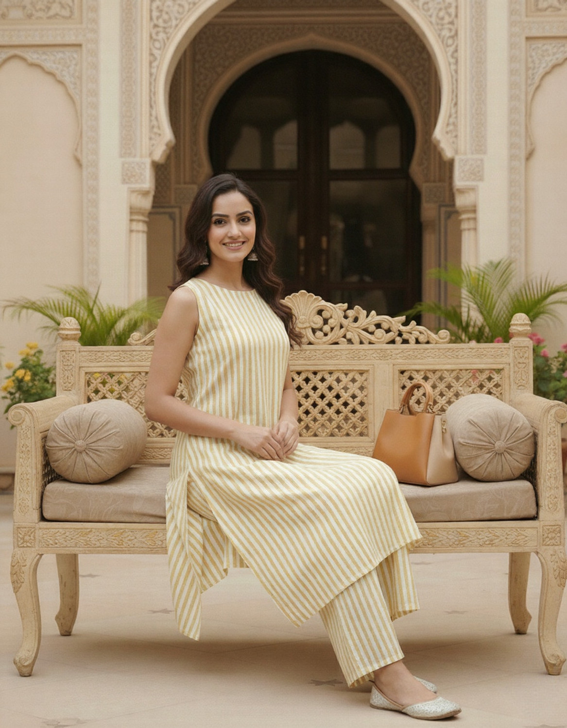 Image of Printora Women Kurta Palazzo Set
