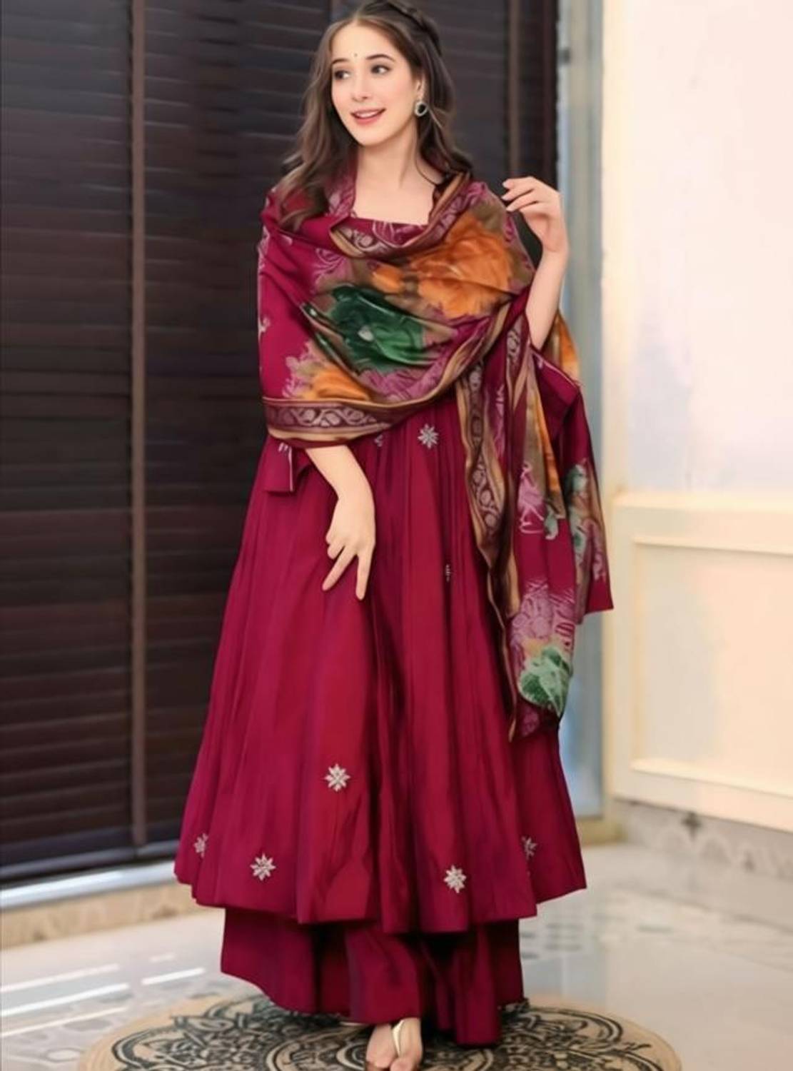 Aakasya Women Kurti Palazzo Dupatta Set