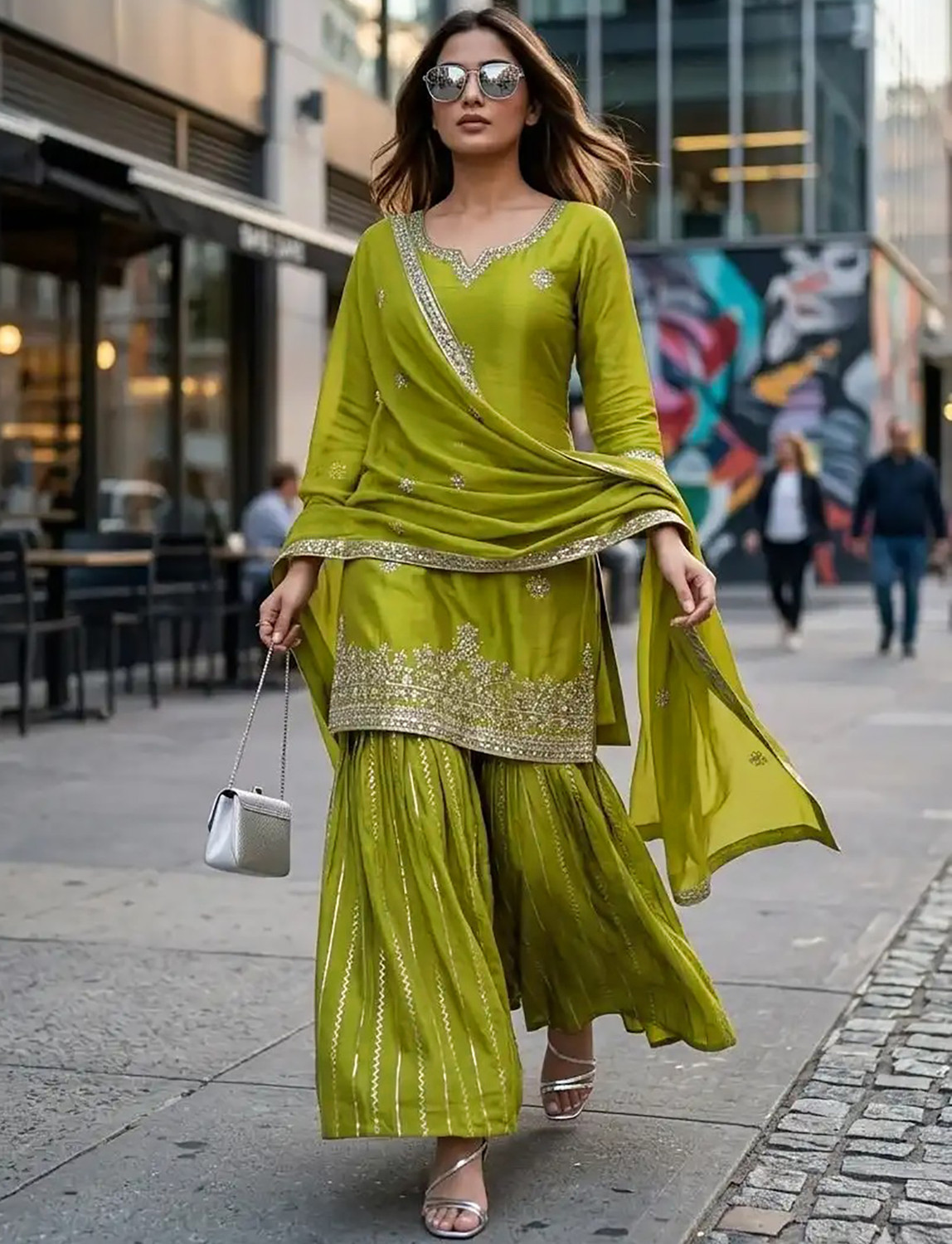 Kedar Fab Women Kurta Sharara Dupatta Set