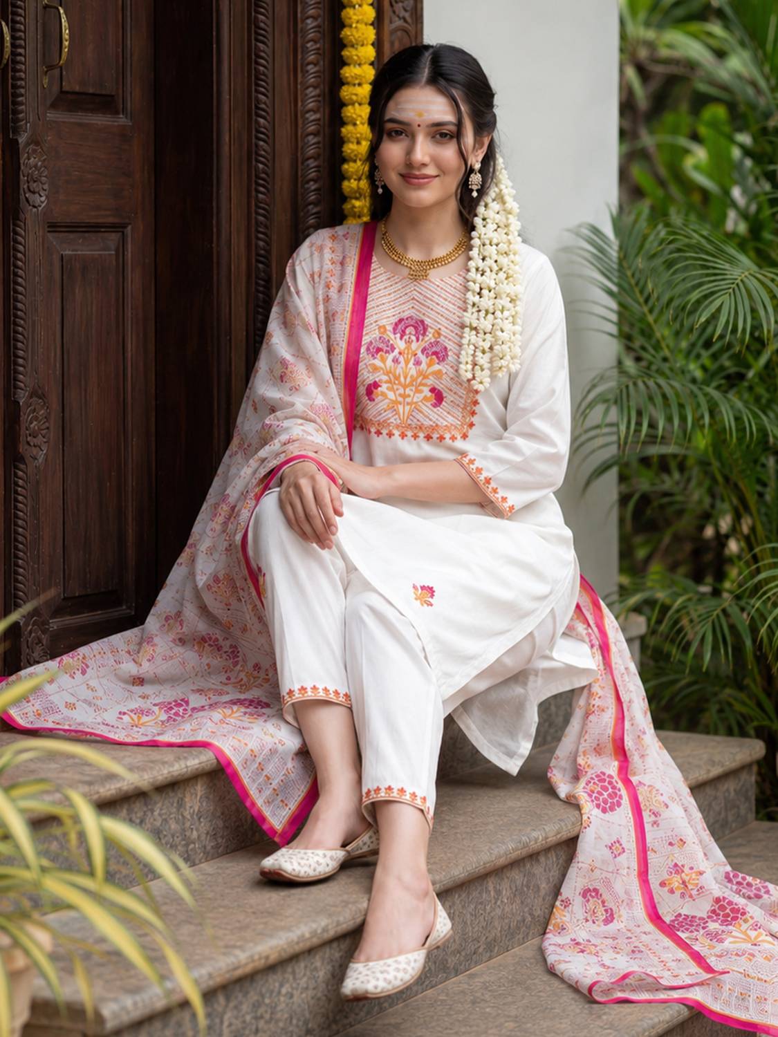 Indo Era Women Pure Cotton Kurta Pant Dupatta Set deal from flipkart Indo Era Women Pure Cotton Kurta Pant Dupatta Set deal from flipkart