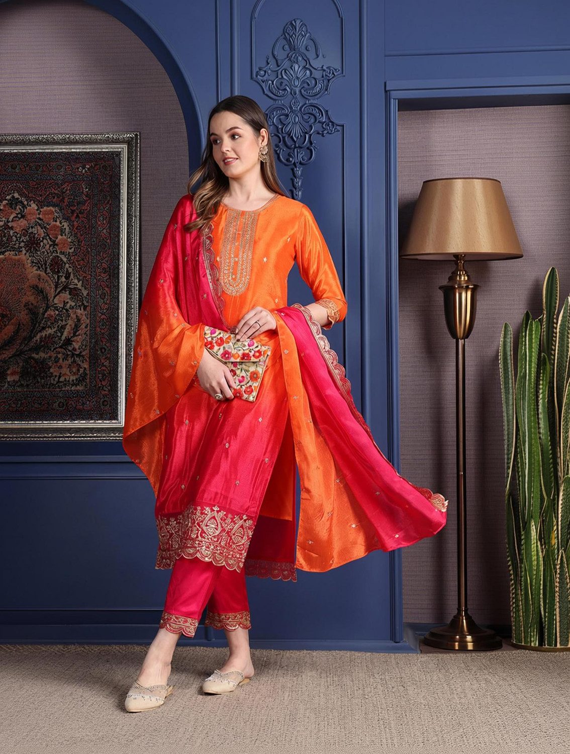 Image of berrylicious Women Kurta Pant Dupatta Set