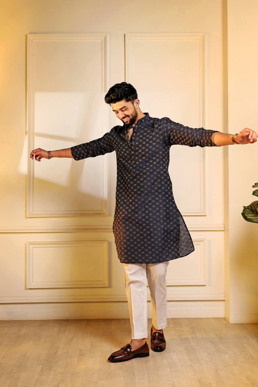 Image of Koshin Men Printed Straight Kurta