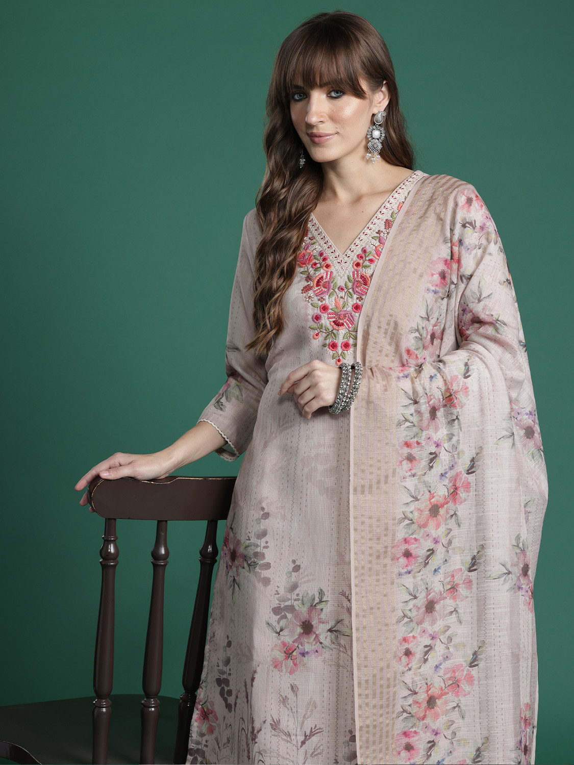 Image of Indo Era Women Kurta Pant Dupatta Set