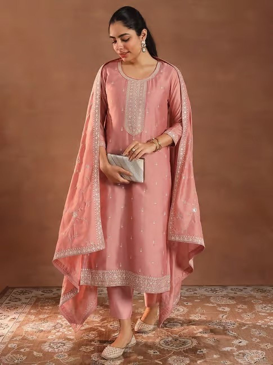 Image of Genrik Women Kurta Pant Dupatta Set