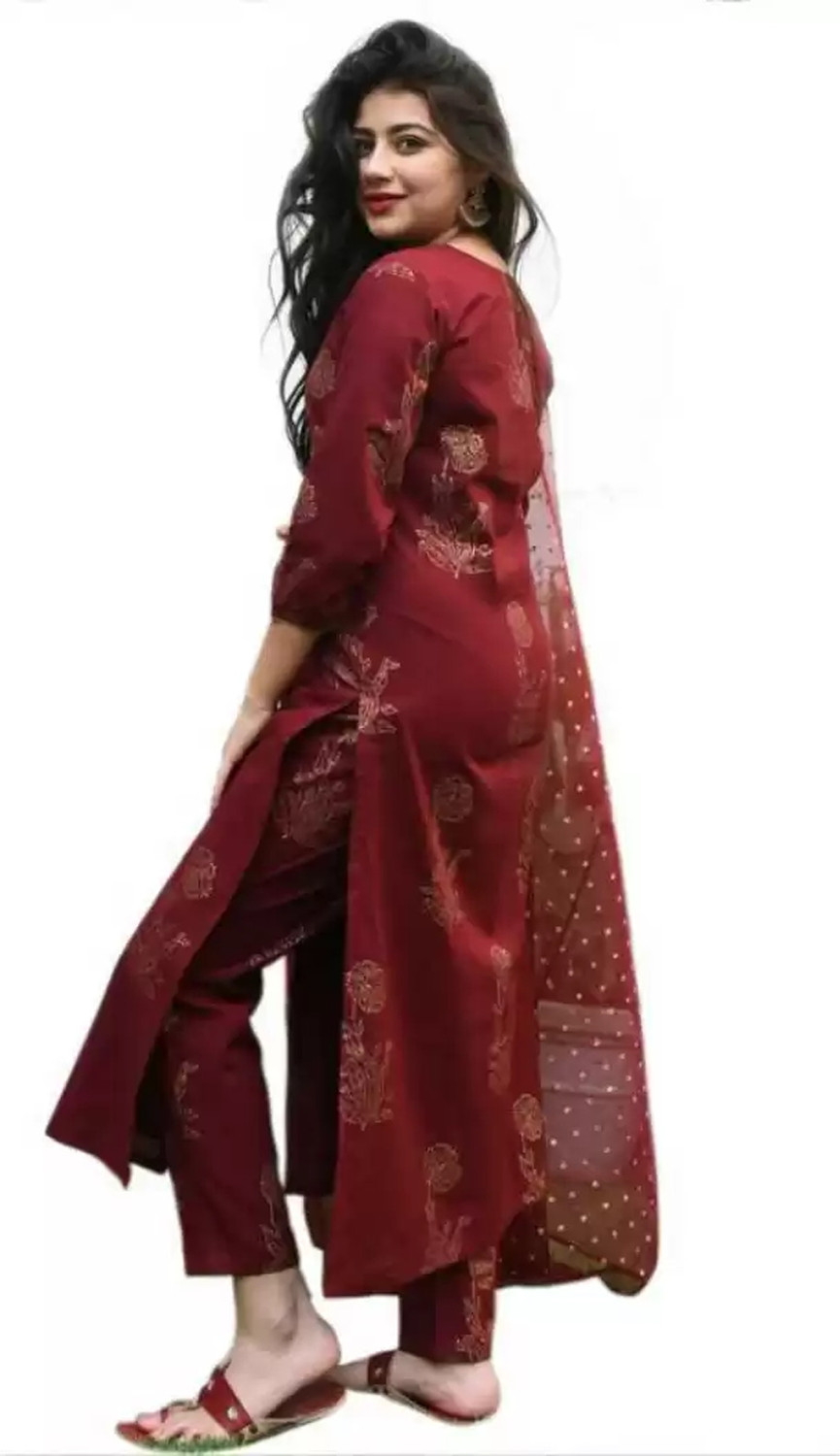 Image of Akel Women Kurta Pant Dupatta Set