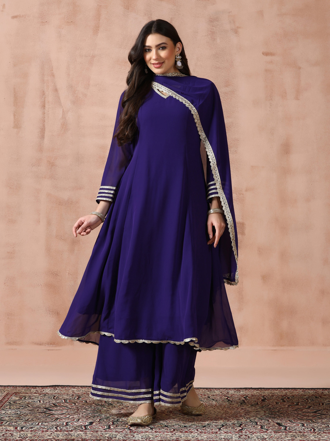 Image of SHREE Women Kurta Palazzo Attached Dupatta Set