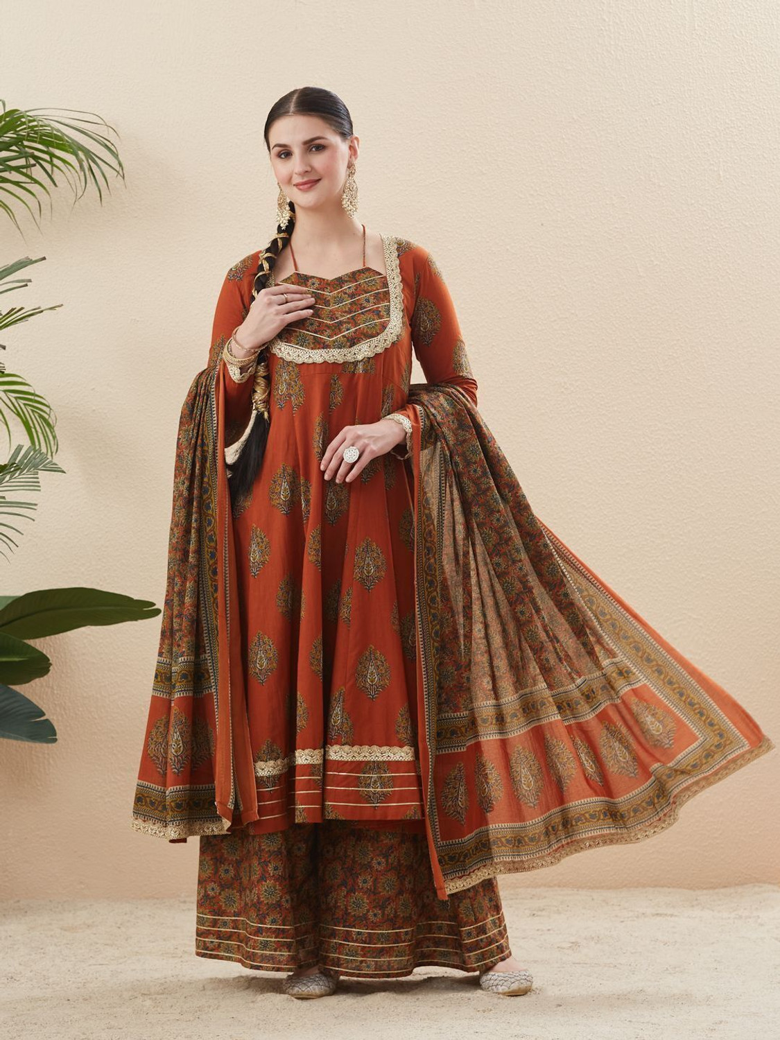 Image of MOKOSH Women Kurta Sharara Dupatta Set