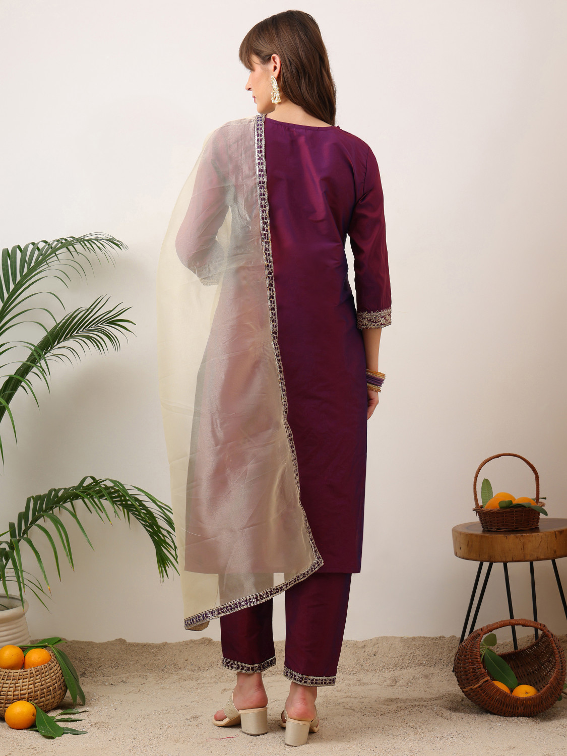 Image of FabFairy Women Kurta Pant Dupatta Set