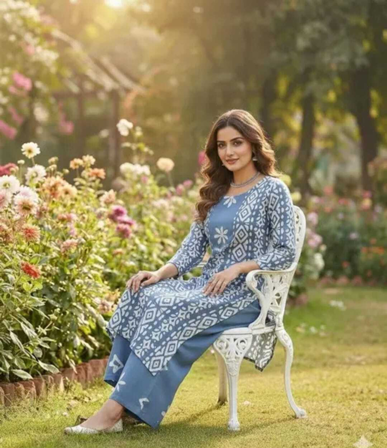 Image of IYISANS Women Cotton Blend Kurti Salwar Set