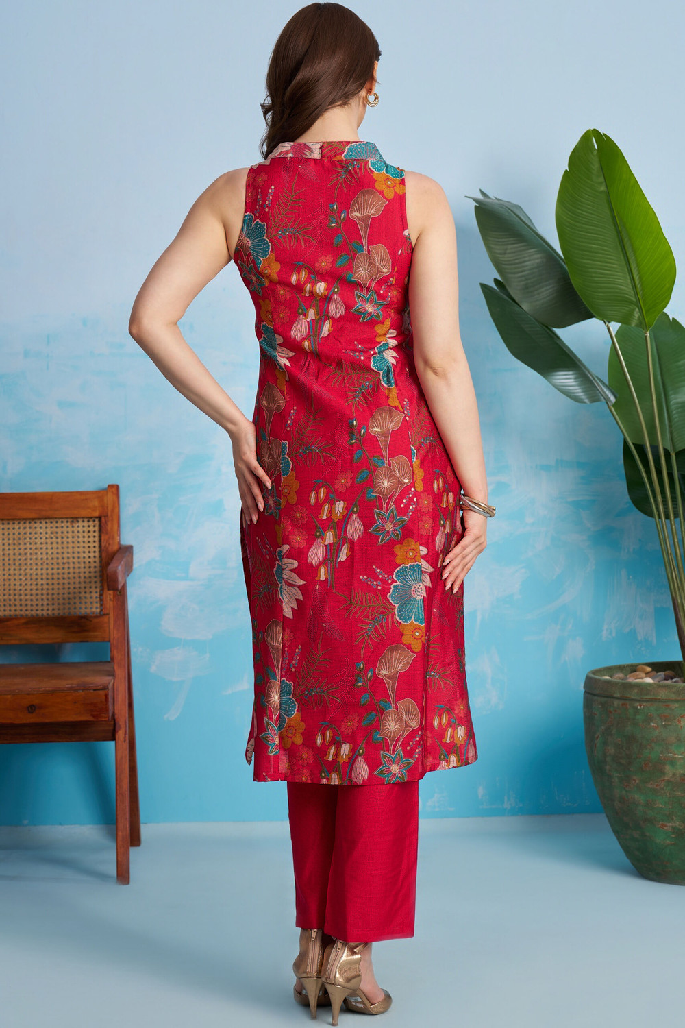 Image of flowervelly Women Viscose Rayon Kurta Pant Set