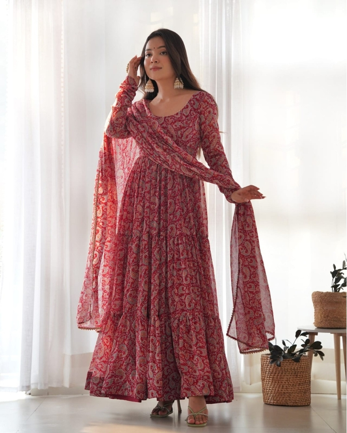 Image of black lebal Women Kurta Pant Dupatta Set