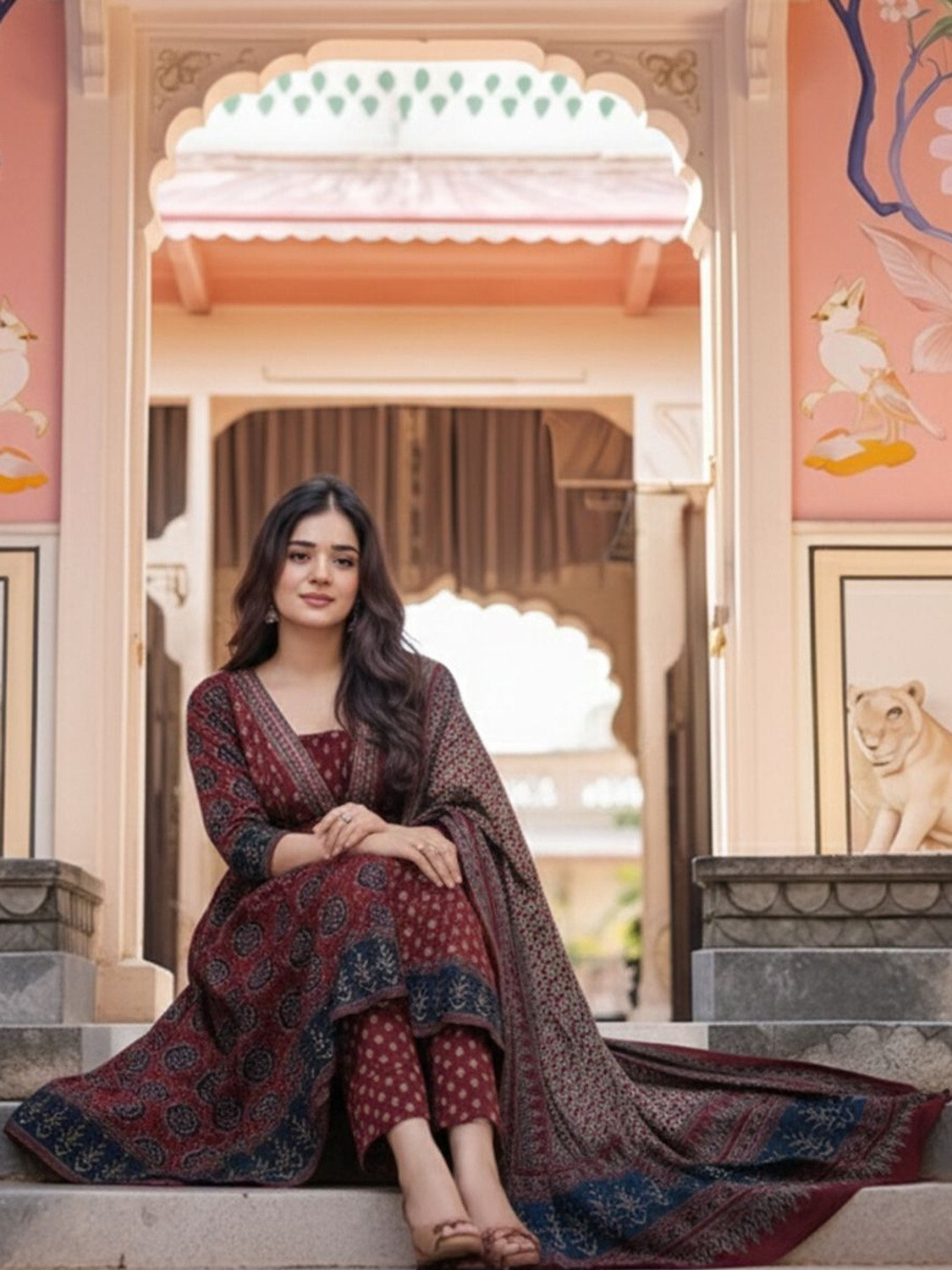 Image of Divastri Women Kurta Pant Dupatta Set