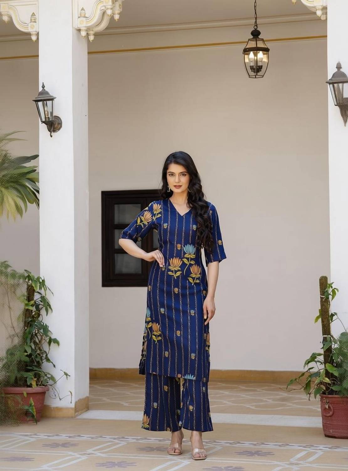 Dhibha Women Kurta Palazzo Set