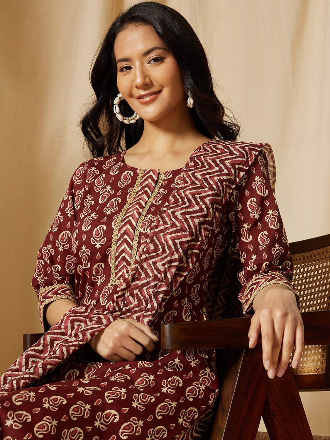 Image of Fashcurvy Women Kurta Pant Dupatta Set