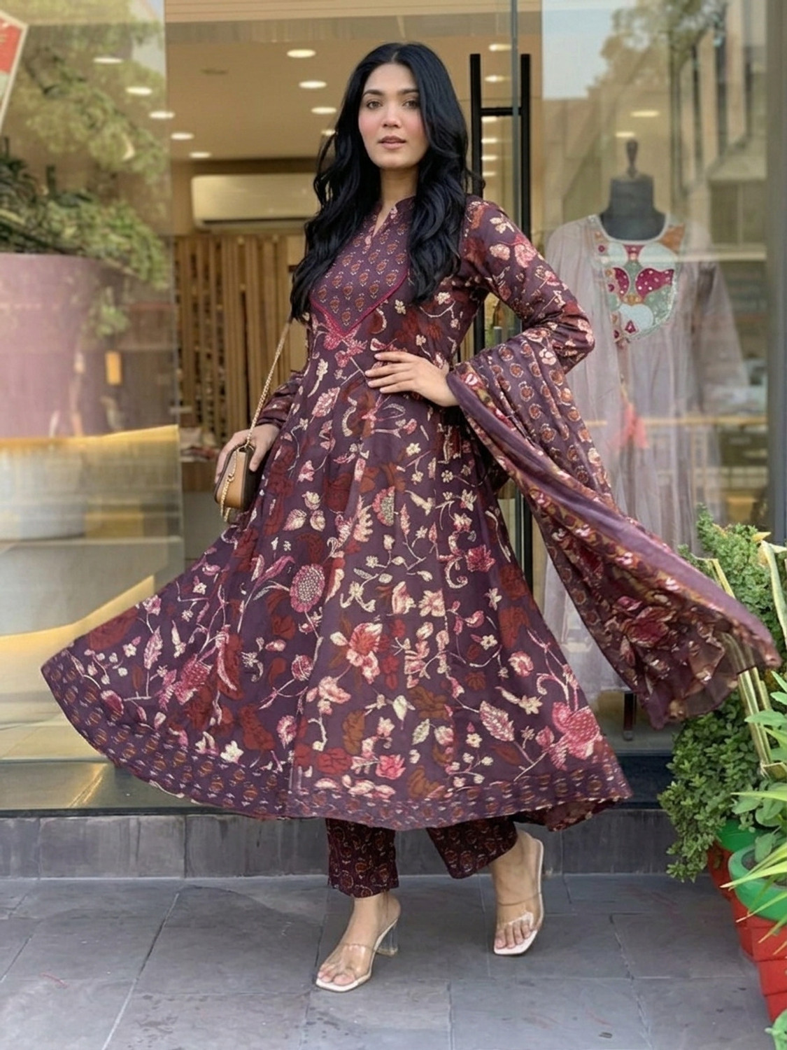 Image of sky fab Women Kurta Pant Dupatta Set