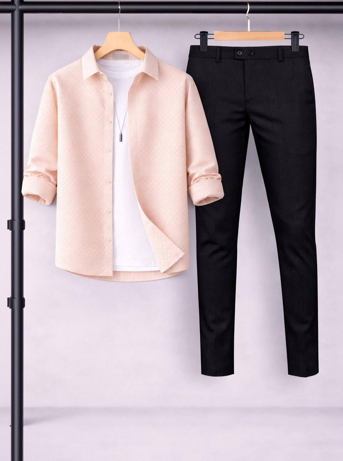 Black Deer Men Shirt Pant Set