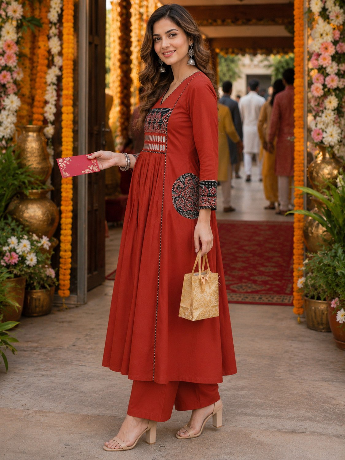Image of berrylicious Women Kurta Palazzo Dupatta Set