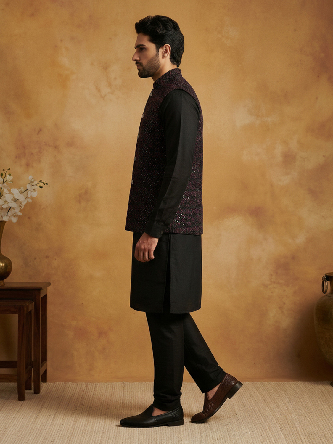 Image of Jompers Men Kurta Pyjama Ethnic Jacket Set