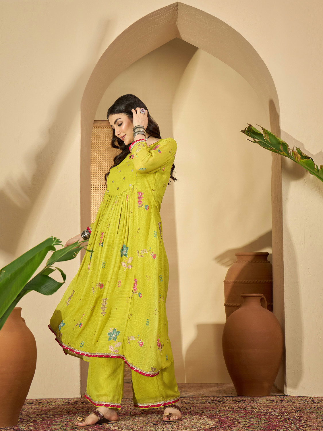 Image of Sangria Women Kurta Palazzo Set