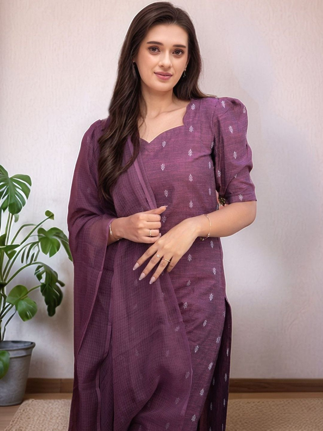 Image of SZN Women Kurta Palazzo Dupatta Set