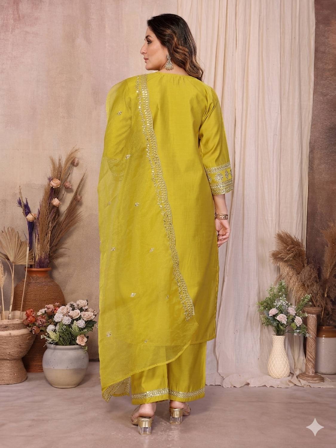 Aakasya Women Kurta Pant Dupatta Set - Image 4