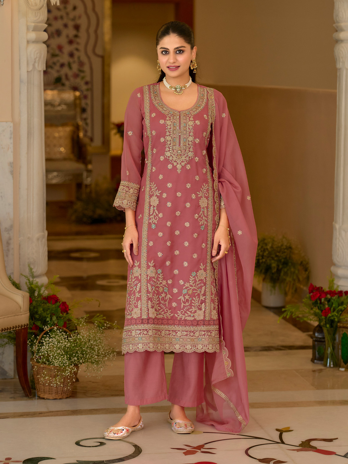 Image of Indo Era Women Kurta Pant Dupatta Set