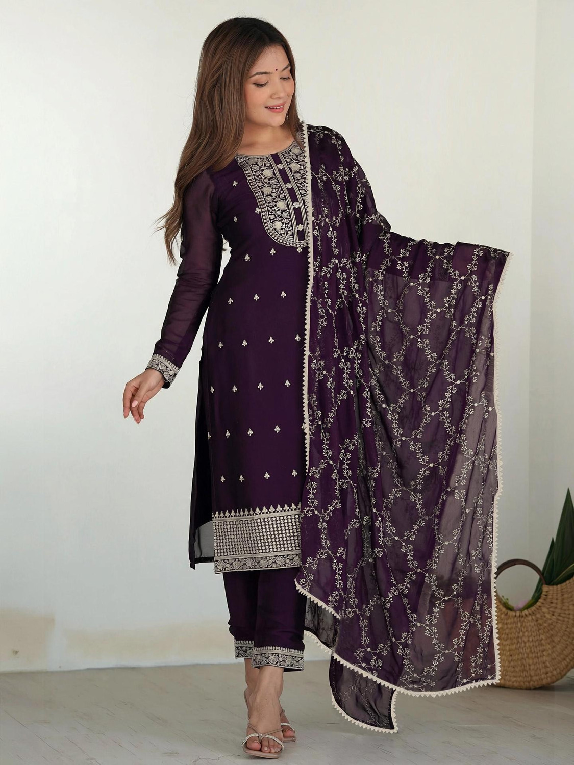 Image of Trijal Fab Women Kurti Pant Dupatta Set