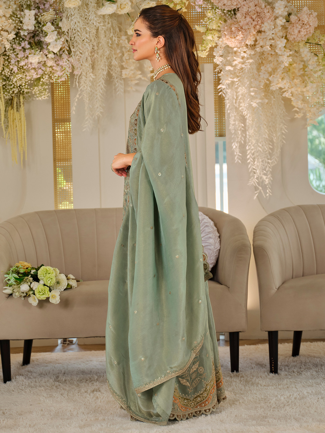 Image of Indo Era Women Kurta Palazzo Dupatta Set