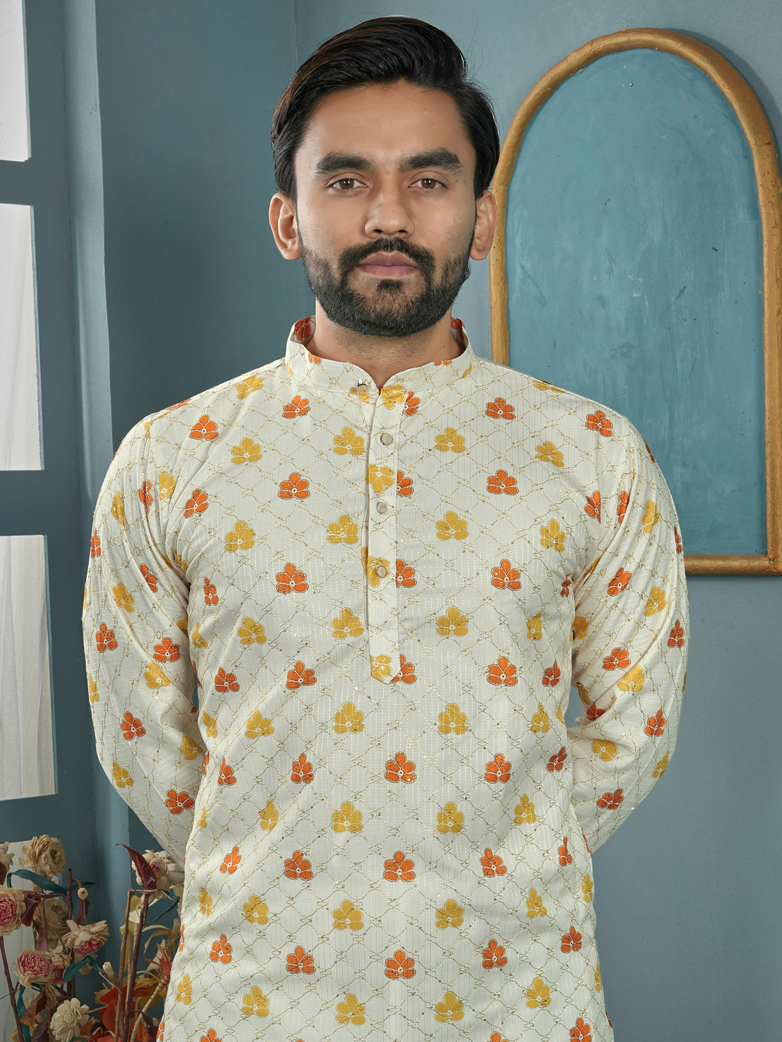 Image of CELLUX Men Kurta Pyjama Set