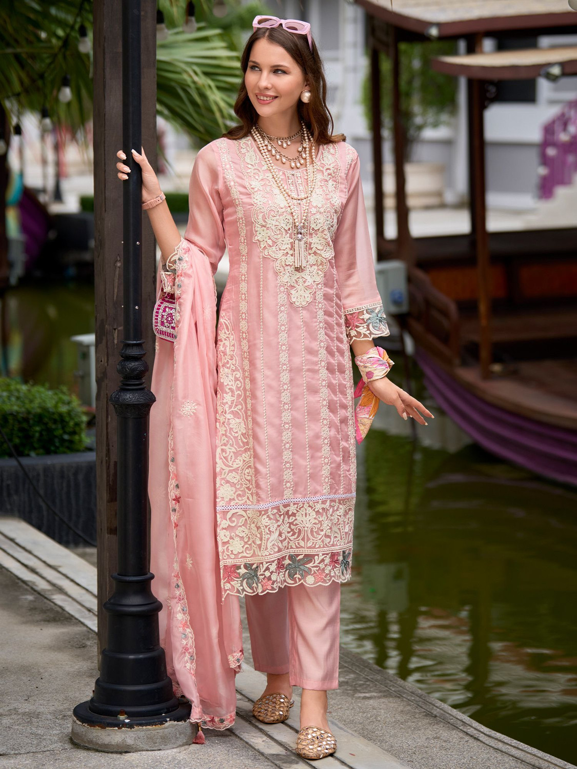 Image of Indo Era Women Kurta Pant Dupatta Set