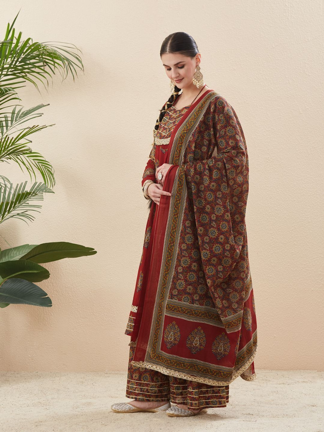 Image of MOKOSH Women Kurta Sharara Dupatta Set