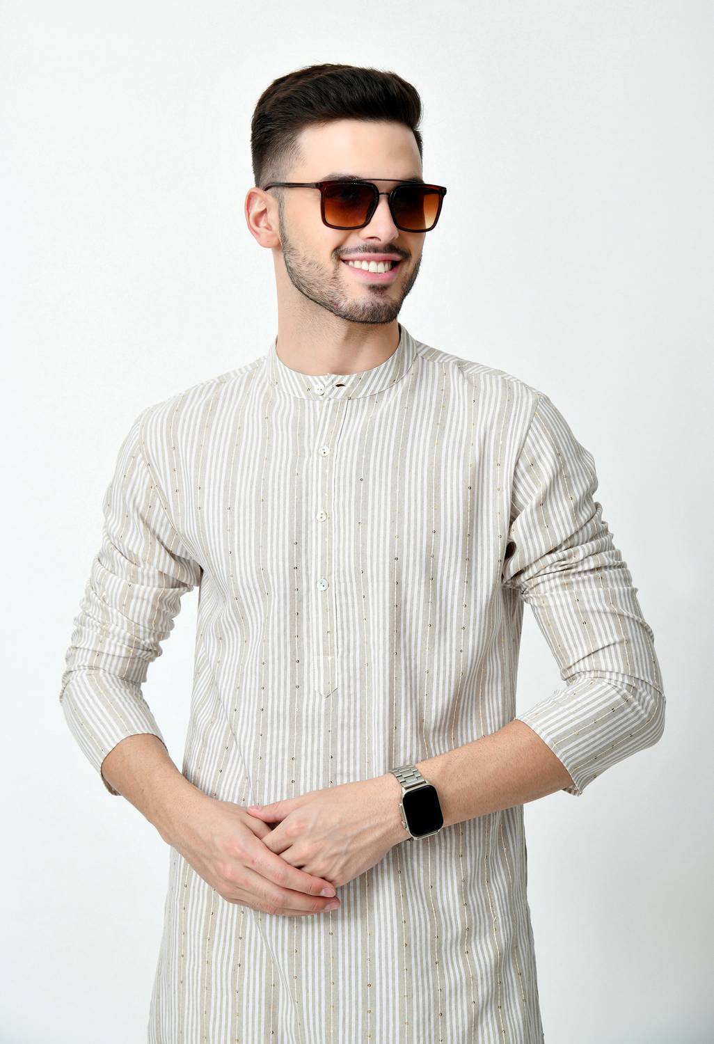 OTIRA Men Striped Straight Kurta