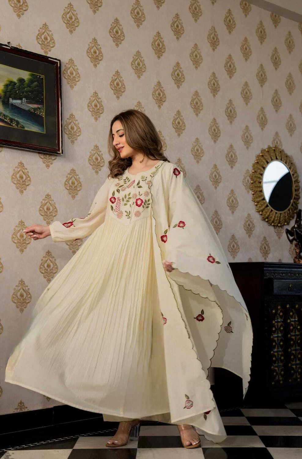 Image of VIEW CREATION Women Kurta Pant Dupatta Set